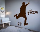 Soccer Man Decan and Personalized Name Decal